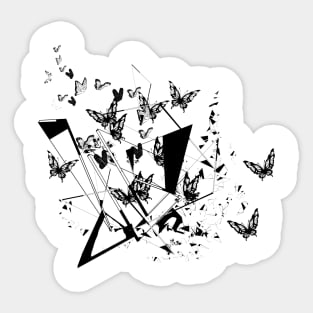 Abstract Line Art - Butterfly Sticker